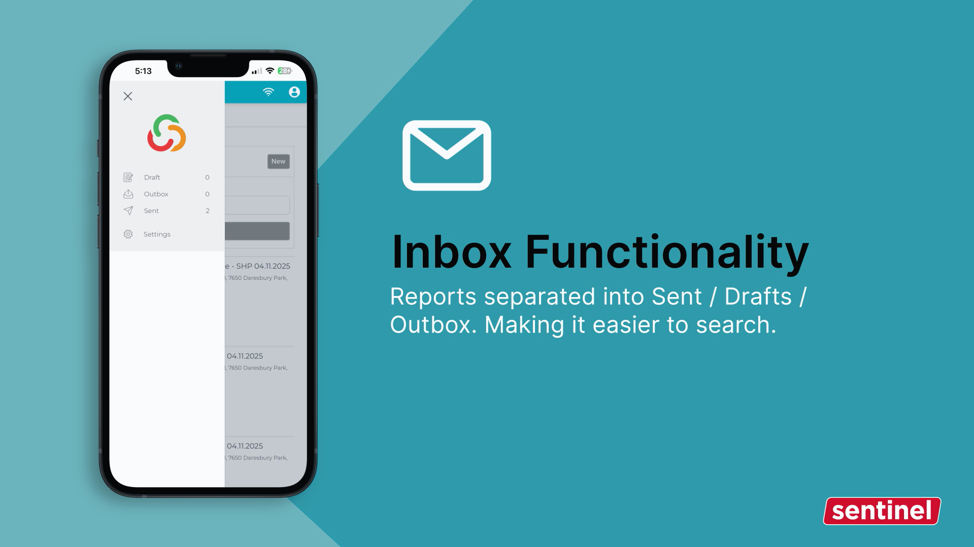 InstaCheck+ inbox functionality